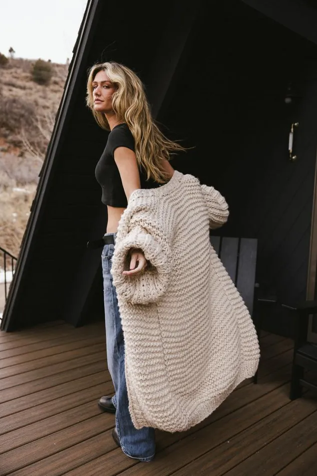 Bohme Sweaters Marlee Long Cardigan In Beige 8211 FINAL SALE Beige 8211 Women Bohme Sweaters Marlee Long Cardigan In Beige 8211 FINAL SALE Beige 8211 Women