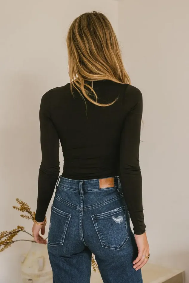 Bohme Tees and Tanks Kali Long Sleeve Bodysuit In Black 8211 FINAL SALE Black 8211 Women Bohme Tees and Tanks Kali Long Sleeve Bodysuit In Black 8211 FINAL SALE Black 8211 Women