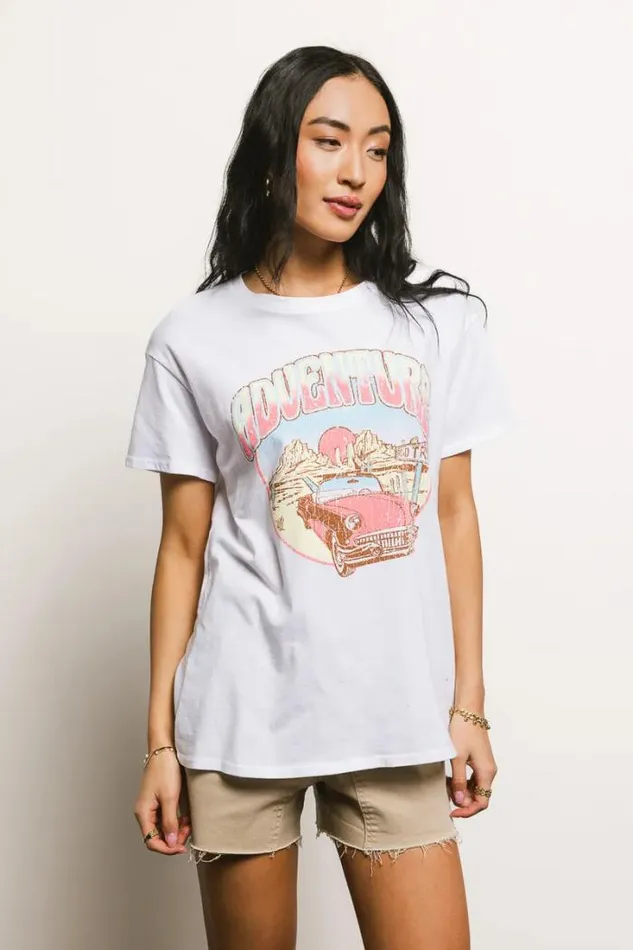 Bohme Tops Adventure Graphic Tee 8211 FINAL SALE White 8211 Women Bohme Tops Adventure Graphic Tee 8211 FINAL SALE White 8211 Women