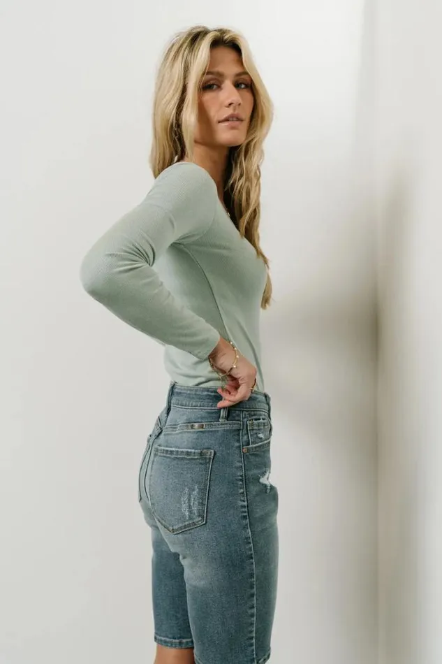 Bohme Tops Amy Square Neck Bodysuit In Seafoam Seafoam 8211 Women Bohme Tops Amy Square Neck Bodysuit In Seafoam Seafoam 8211 Women