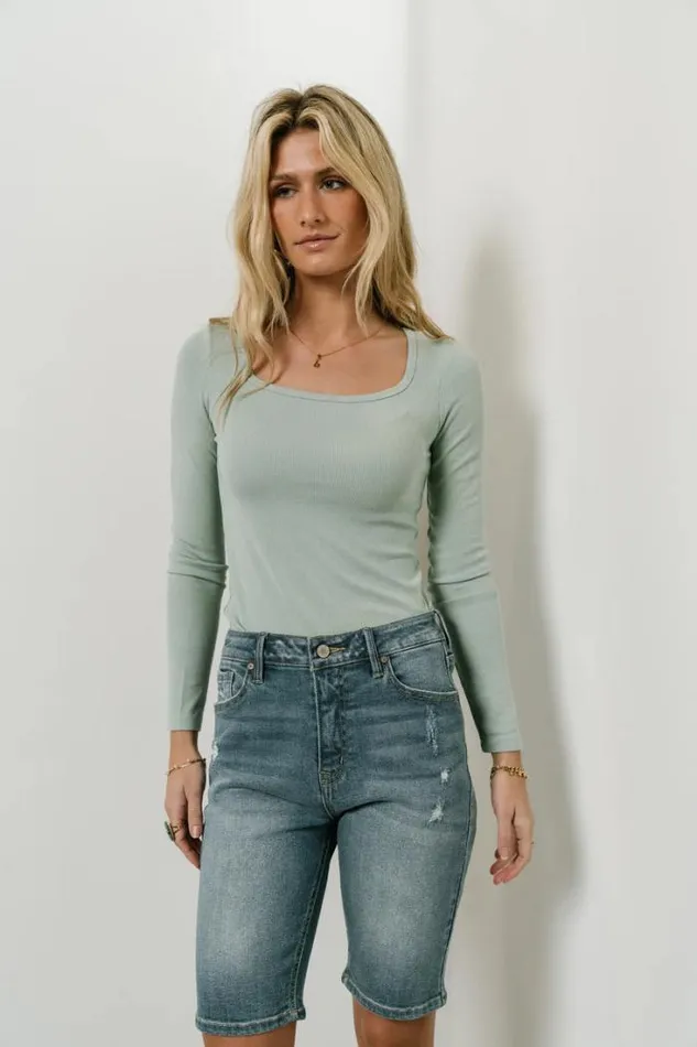Bohme Tops Amy Square Neck Bodysuit In Seafoam Seafoam 8211 Women Bohme Tops Amy Square Neck Bodysuit In Seafoam Seafoam 8211 Women