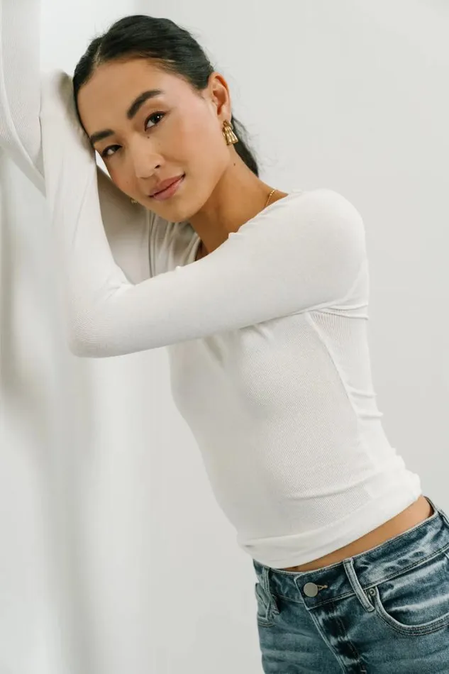 Bohme Tops Audrey Ribbed Top In White White 8211 Women