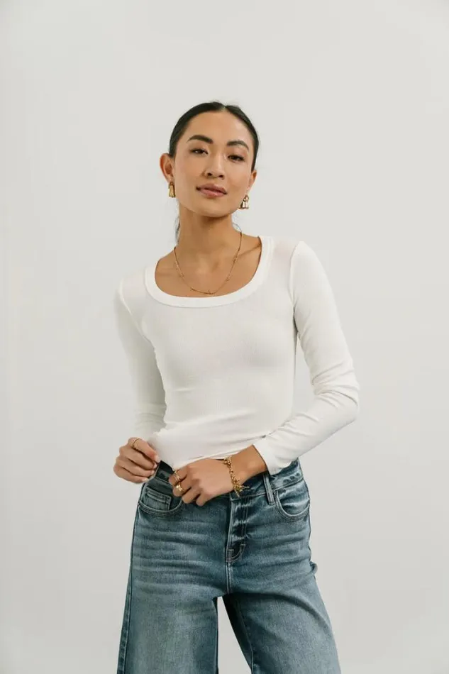 Bohme Tops Audrey Ribbed Top In White White 8211 Women Bohme Tops Audrey Ribbed Top In White White 8211 Women