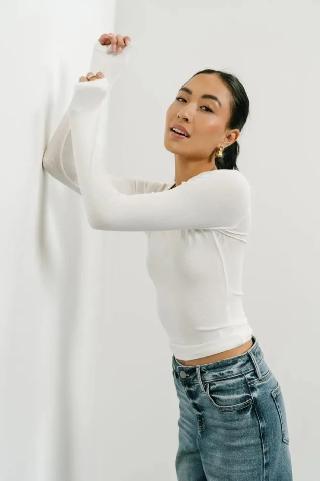 Bohme Tops Audrey Ribbed Top In White White 8211 Women Bohme Tops Audrey Ribbed Top In White White 8211 Women