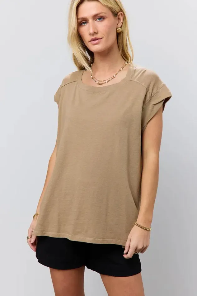 Bohme Tops Aviana Muscle Tee In Mocha Mocha 8211 Women Bohme Tops Aviana Muscle Tee In Mocha Mocha 8211 Women