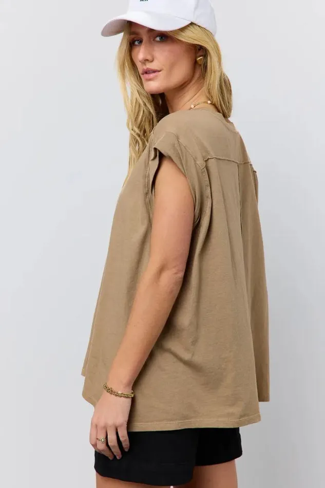 Bohme Tops Aviana Muscle Tee In Mocha Mocha 8211 Women Bohme Tops Aviana Muscle Tee In Mocha Mocha 8211 Women