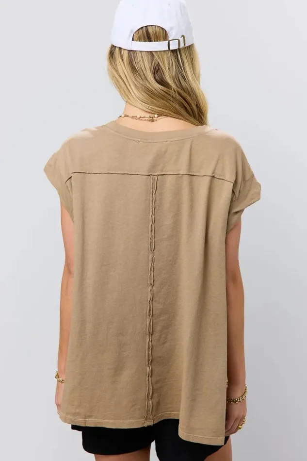 Bohme Tops Aviana Muscle Tee In Mocha Mocha 8211 Women Bohme Tops Aviana Muscle Tee In Mocha Mocha 8211 Women