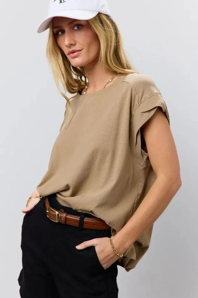 Bohme Tops Aviana Muscle Tee In Mocha Mocha 8211 Women Bohme Tops Aviana Muscle Tee In Mocha Mocha 8211 Women