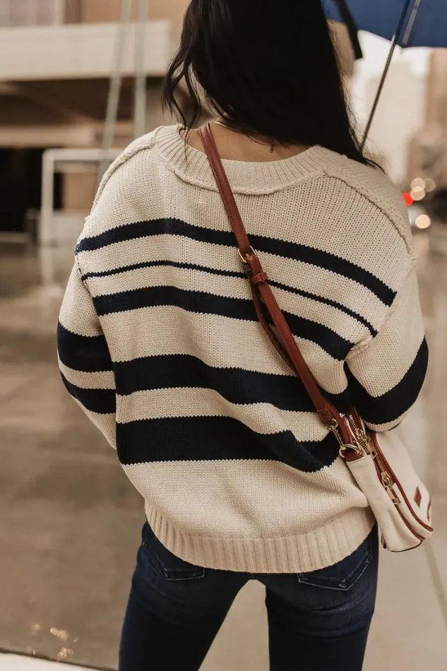 Bohme Tops Brett Striped Sweater In Navy Navy 8211 Women Bohme Tops Brett Striped Sweater In Navy Navy 8211 Women