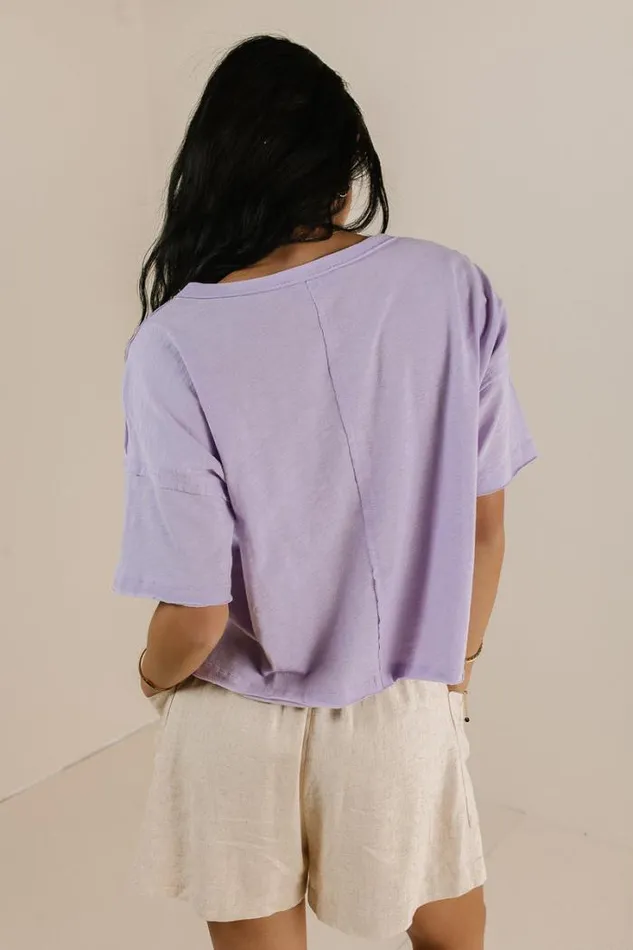 Bohme Tops Celine Cropped TShirt In Lavender Lavender 8211 Women Bohme Tops Celine Cropped TShirt In Lavender Lavender 8211 Women