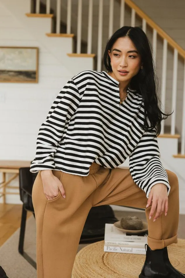 Bohme Tops Collins Striped Knit Top Black 8211 Women Bohme Tops Collins Striped Knit Top Black 8211 Women