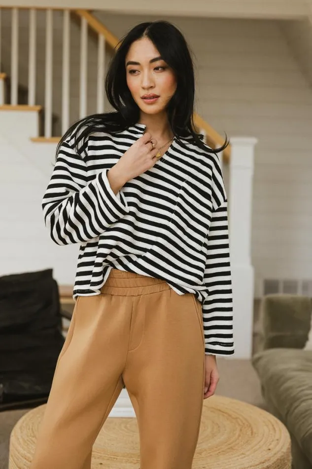 Bohme Tops Collins Striped Knit Top Black 8211 Women Bohme Tops Collins Striped Knit Top Black 8211 Women