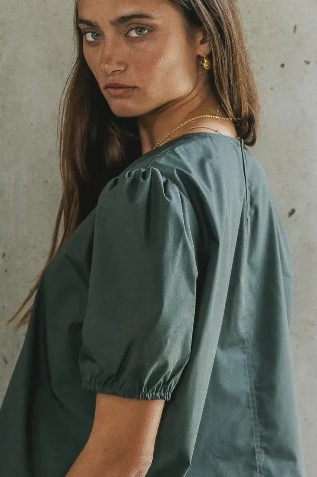 Bohme Tops Dahlia Top In Teal 8211 FINAL SALE Teal 8211 Women Bohme Tops Dahlia Top In Teal 8211 FINAL SALE Teal 8211 Women