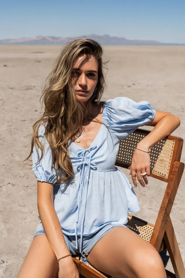 Bohme Tops Dolly Blouse In Blue 8211 FINAL SALE Blue 8211 Women