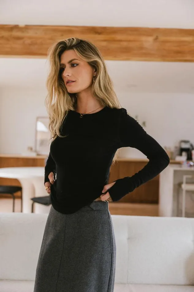 Bohme Tops Drew Ribbed Knit Top In Black Black 8211 Women Bohme Tops Drew Ribbed Knit Top In Black Black 8211 Women