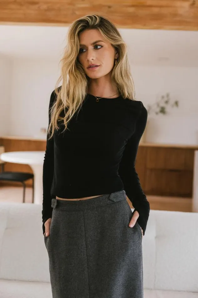 Bohme Tops Drew Ribbed Knit Top In Black Black 8211 Women Bohme Tops Drew Ribbed Knit Top In Black Black 8211 Women