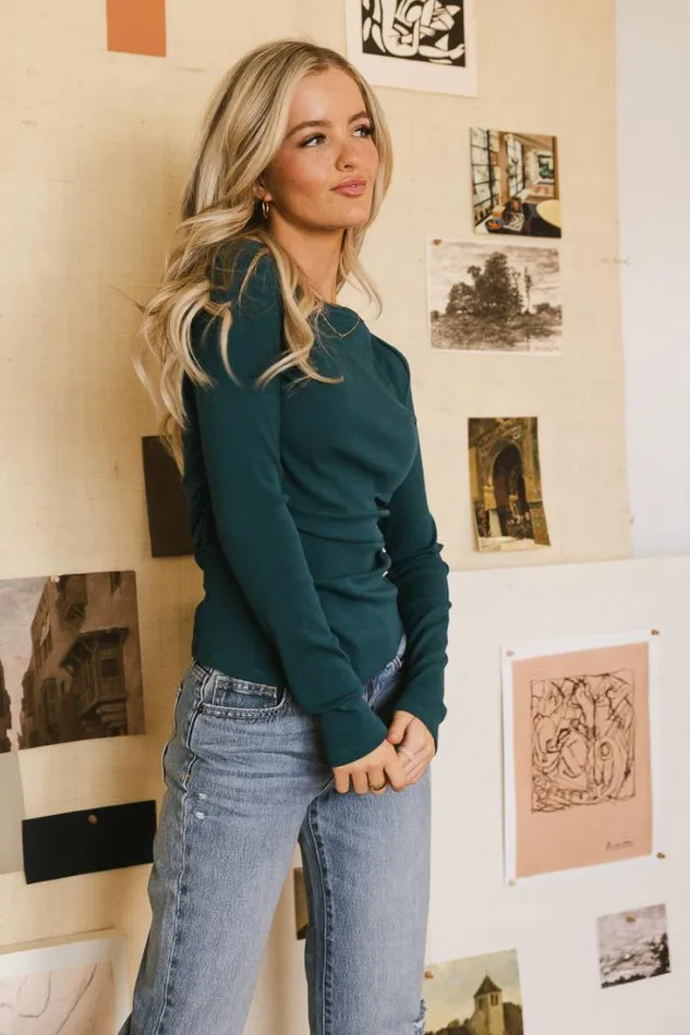 Bohme Tops Ember Ruched Top In Teal Teal 8211 Women Bohme Tops Ember Ruched Top In Teal Teal 8211 Women