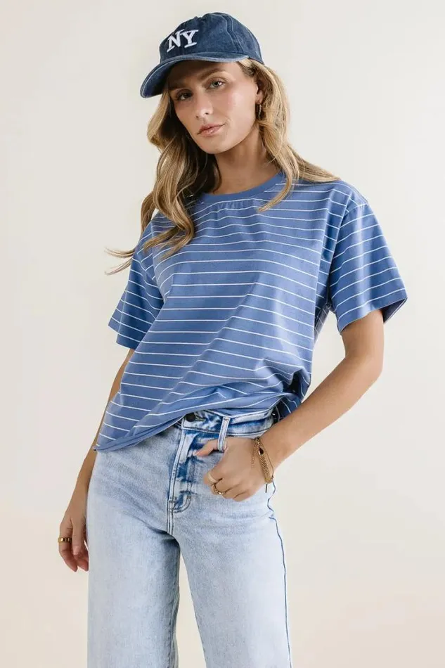 Bohme Tops Evie Striped TShirt In Blue Blue 8211 Women