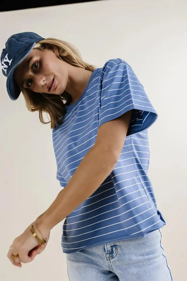 Bohme Tops Evie Striped TShirt In Blue Blue 8211 Women