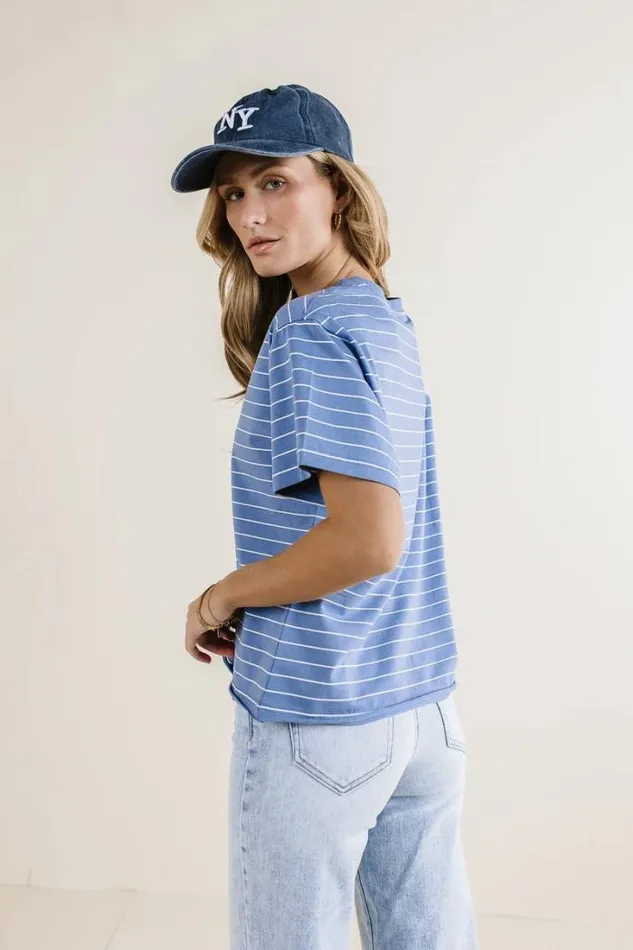 Bohme Tops Evie Striped TShirt In Blue Blue 8211 Women