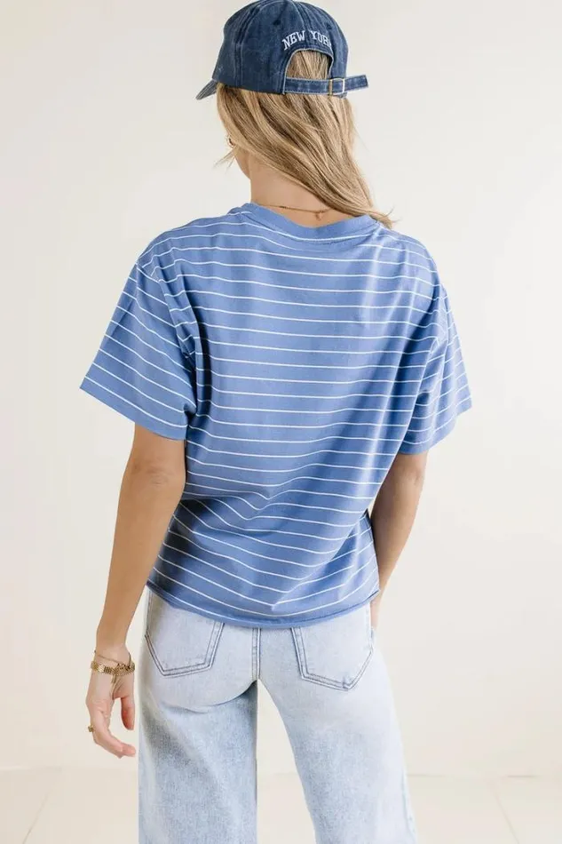 Bohme Tops Evie Striped TShirt In Blue Blue 8211 Women