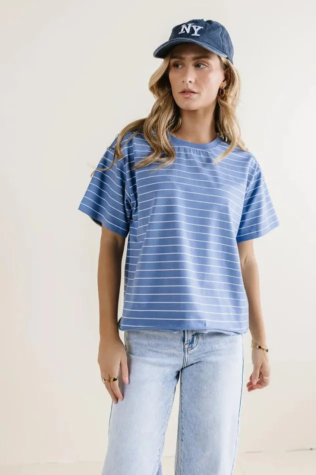 Bohme Tops Evie Striped TShirt In Blue Blue 8211 Women