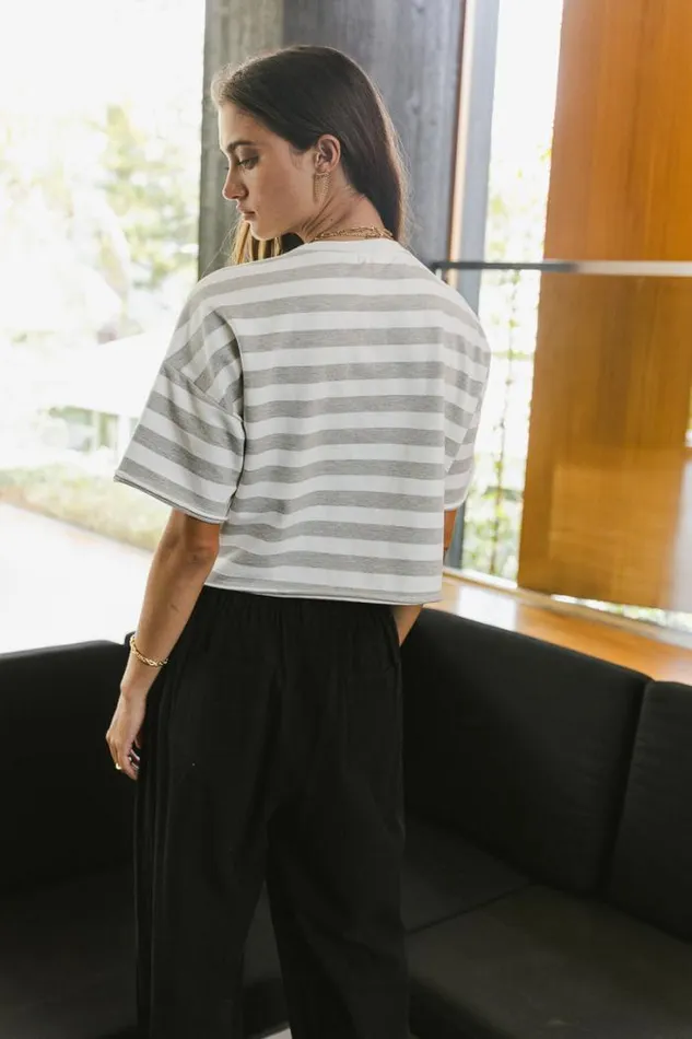 Bohme Tops Felix Striped Top In Grey Grey 8211 Women Bohme Tops Felix Striped Top In Grey Grey 8211 Women