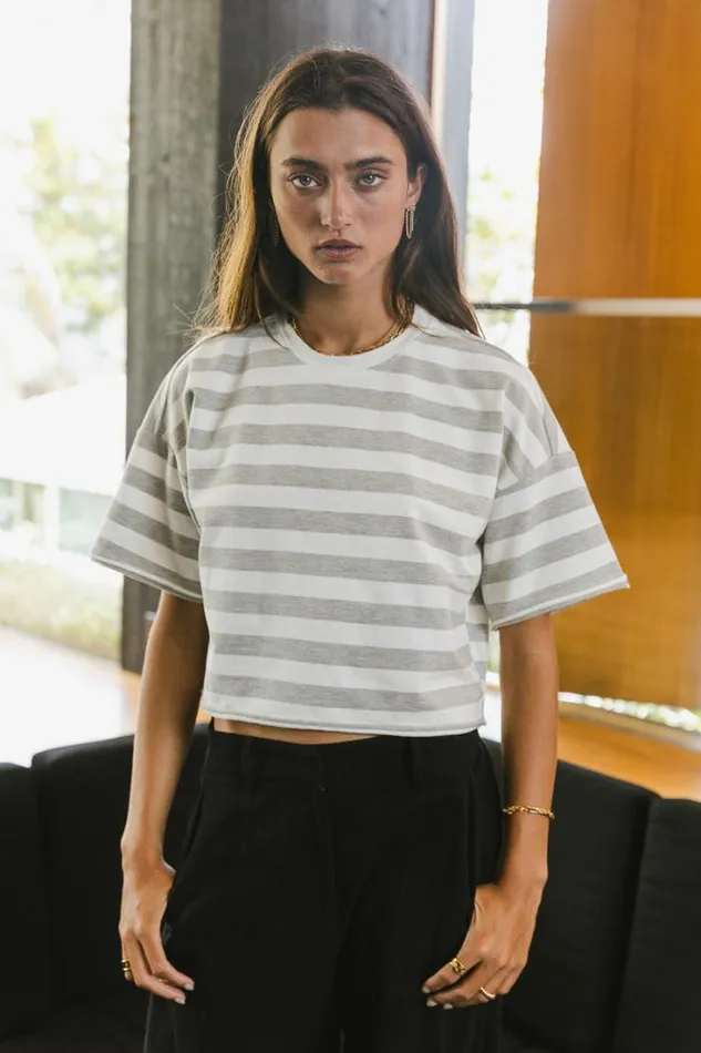 Bohme Tops Felix Striped Top In Grey Grey 8211 Women Bohme Tops Felix Striped Top In Grey Grey 8211 Women