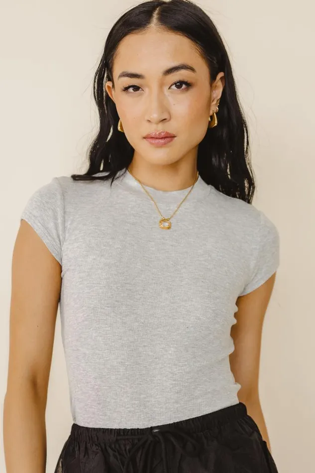 Bohme Tops Holly Ribbed Bodysuit In Grey Grey 8211 Women Bohme Tops Holly Ribbed Bodysuit In Grey Grey 8211 Women