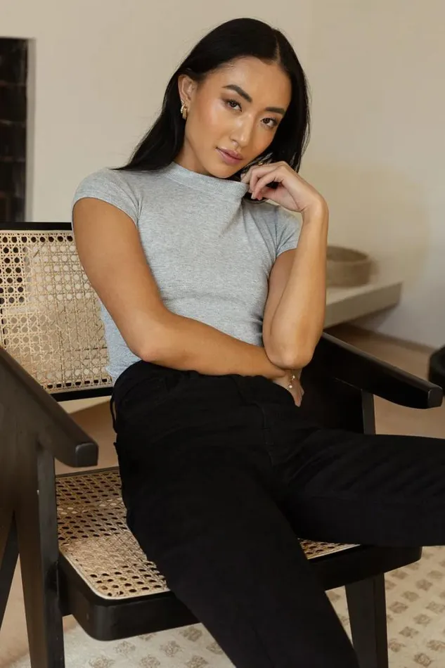 Bohme Tops Holly Ribbed Bodysuit In Grey Grey 8211 Women Bohme Tops Holly Ribbed Bodysuit In Grey Grey 8211 Women