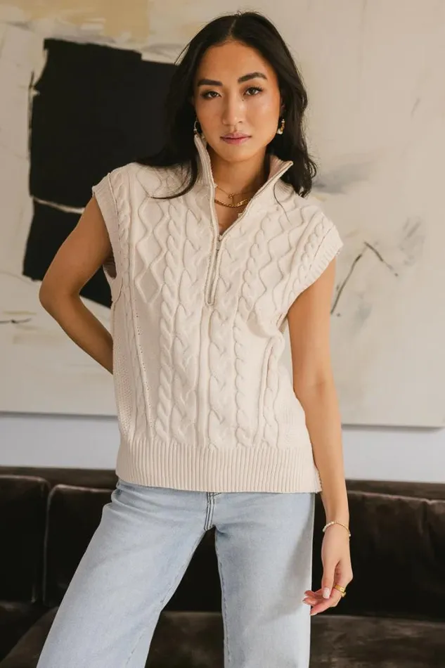 Bohme Tops Indiana Knitted Vest Cream 8211 Women