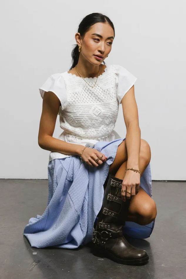 Bohme Tops Josie Crochet Blouse Cream 8211 Women
