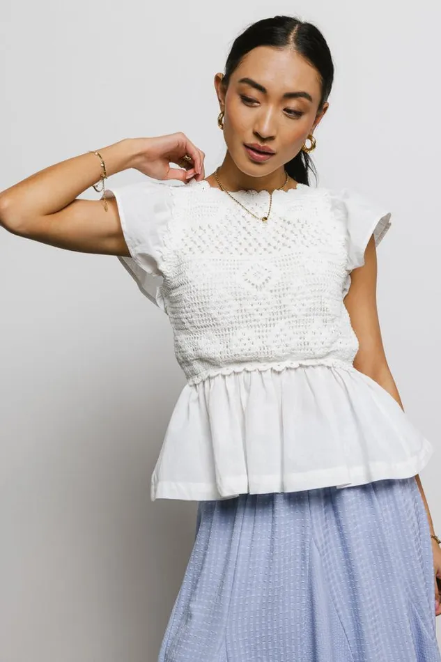 Bohme Tops Josie Crochet Blouse Cream 8211 Women Bohme Tops Josie Crochet Blouse Cream 8211 Women