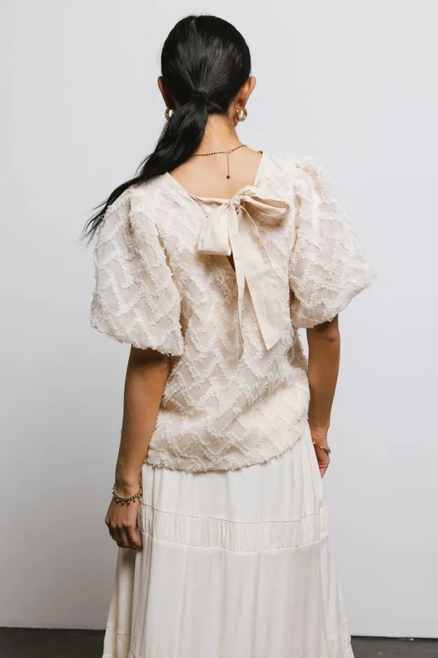 Bohme Tops Juliet Textured Blouse Natural 8211 Women Bohme Tops Juliet Textured Blouse Natural 8211 Women