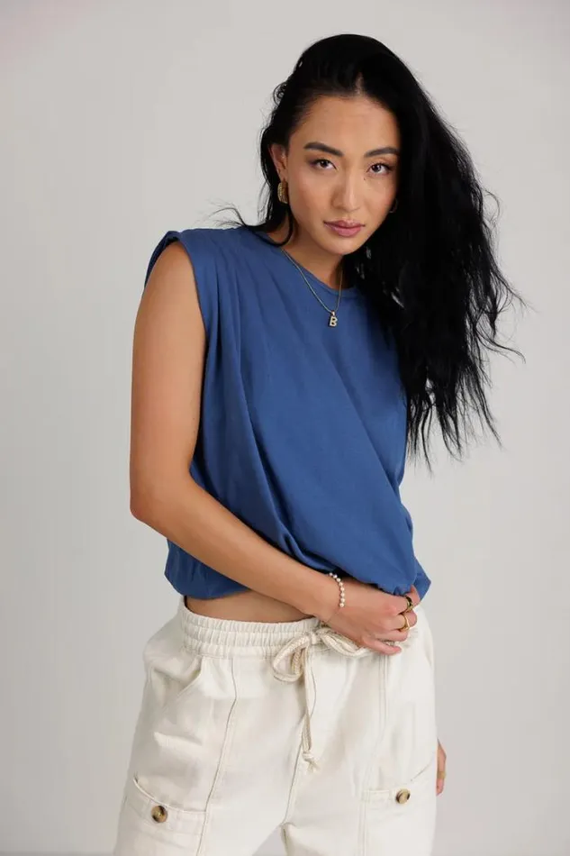 Bohme Tops Kaidence Muscle Tee In Blue Blue 8211 Women