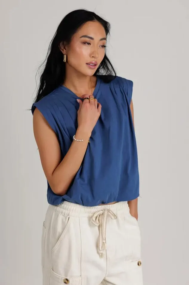 Bohme Tops Kaidence Muscle Tee In Blue Blue 8211 Women