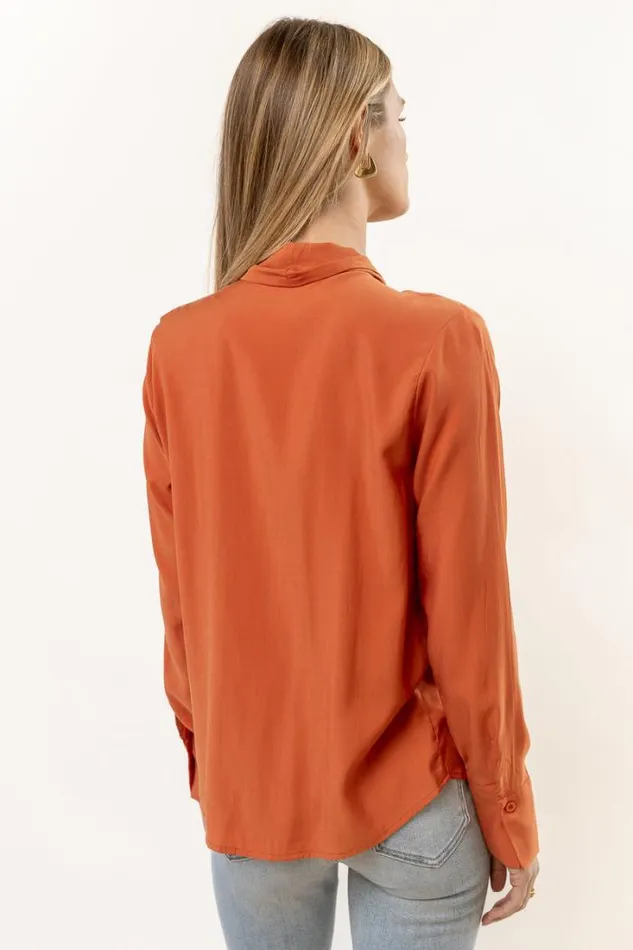 Bohme Tops Kayla Tie Front Top In Orange 8211 FINAL SALE Orange 8211 Women Bohme Tops Kayla Tie Front Top In Orange 8211 FINAL SALE Orange 8211 Women
