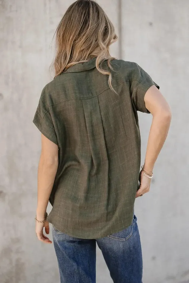 Bohme Tops Kylar Collared Top In Green 8211 FINAL SALE Green 8211 Women Bohme Tops Kylar Collared Top In Green 8211 FINAL SALE Green 8211 Women