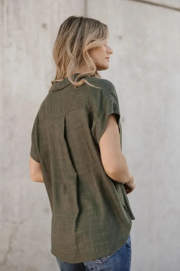 Bohme Tops Kylar Collared Top In Green 8211 FINAL SALE Green 8211 Women Bohme Tops Kylar Collared Top In Green 8211 FINAL SALE Green 8211 Women