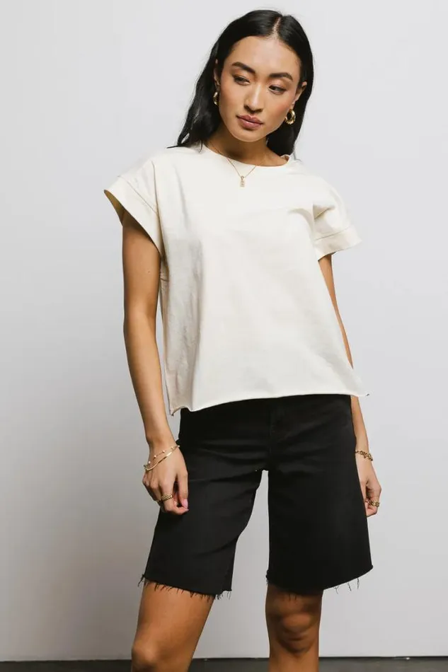 Bohme Tops Layla Muscle Tee In Cream Cream 8211 Women