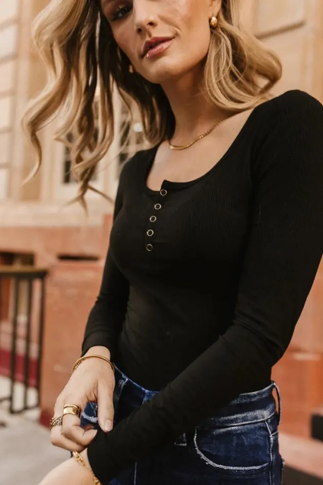 Bohme Tops Lindon Ribbed Bodysuit In Black Black 8211 Women Bohme Tops Lindon Ribbed Bodysuit In Black Black 8211 Women