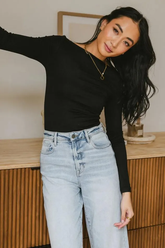 Bohme Tops Luna Ruched Top In Black Black 8211 Women Bohme Tops Luna Ruched Top In Black Black 8211 Women