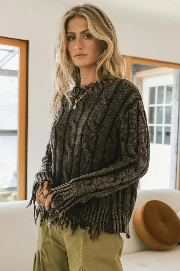 Bohme Tops Mari Distressed Sweater In Black Black 8211 Women Bohme Tops Mari Distressed Sweater In Black Black 8211 Women