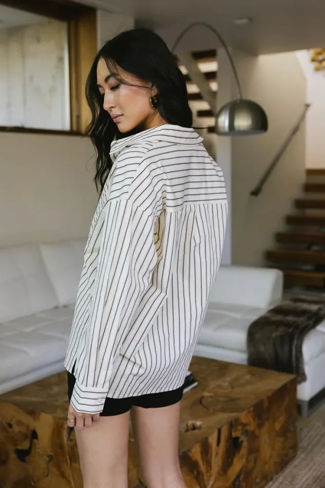 Bohme Tops Matilda Striped Button Up In Cream Cream 8211 Women Bohme Tops Matilda Striped Button Up In Cream Cream 8211 Women