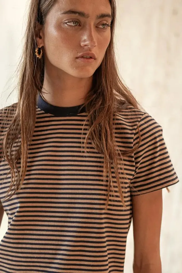 Bohme Tops Mia Top In Navy And Brown Navy 8211 Women