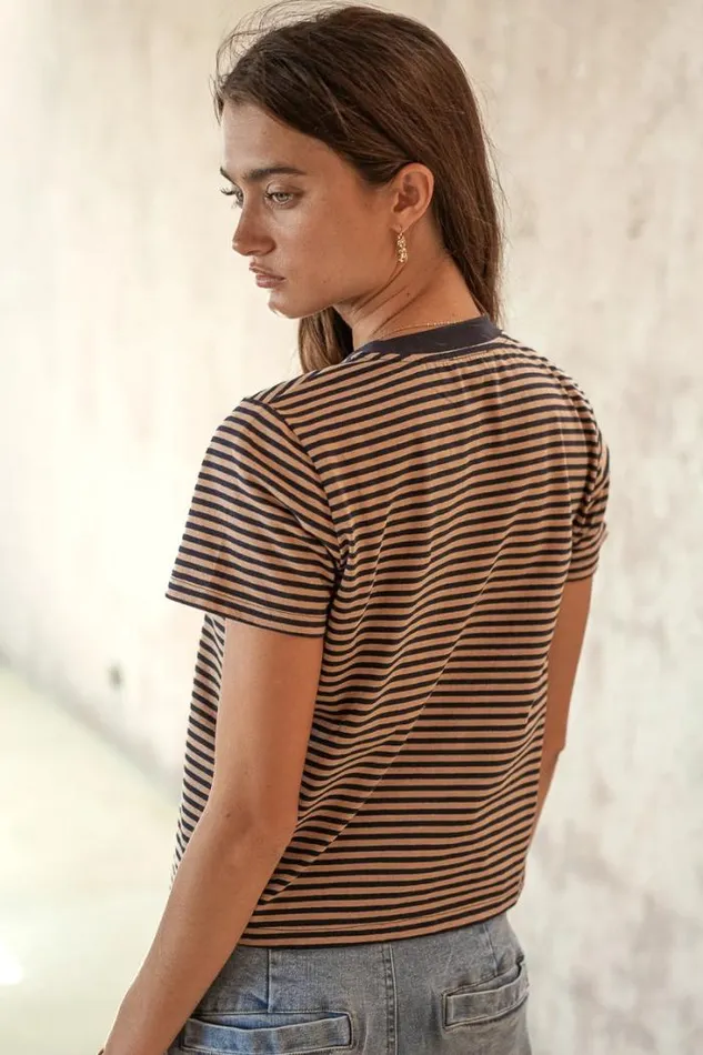 Bohme Tops Mia Top In Navy And Brown Navy 8211 Women