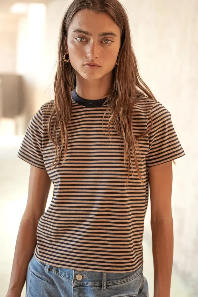 Bohme Tops Mia Top In Navy And Brown Navy 8211 Women
