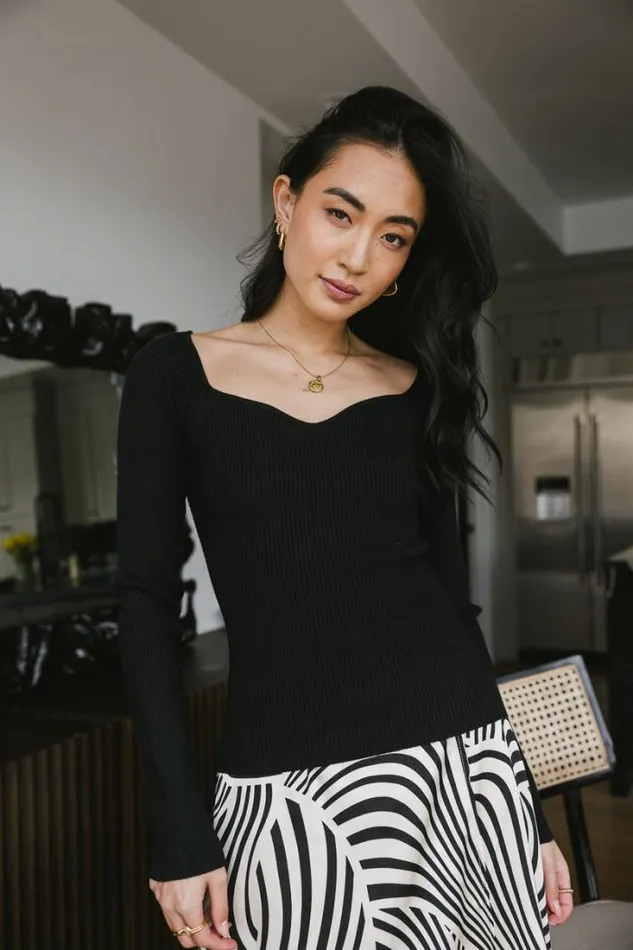 Bohme Tops Nyla Ribbed Sweater In Black Black 8211 Women