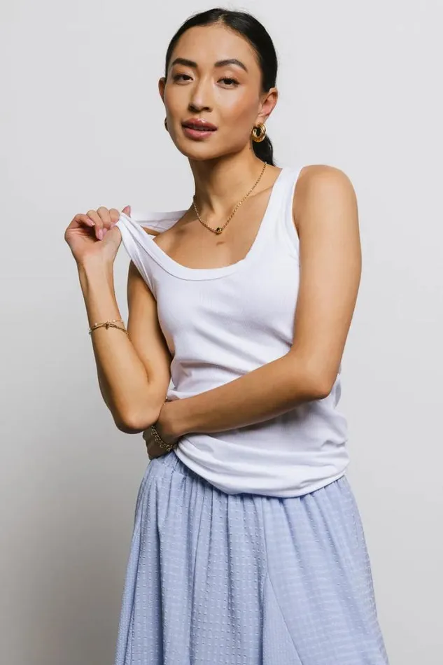 Bohme Tops Olivia Ribbed Tank In Off White Off White 8211 Women