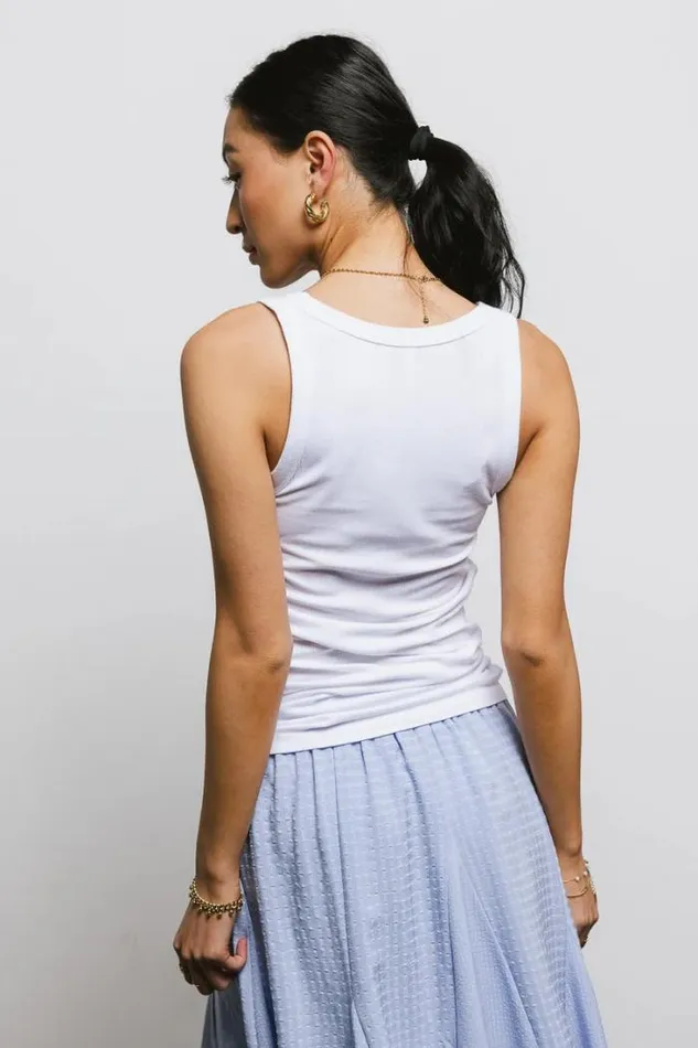 Bohme Tops Olivia Ribbed Tank In Off White Off White 8211 Women Bohme Tops Olivia Ribbed Tank In Off White Off White 8211 Women